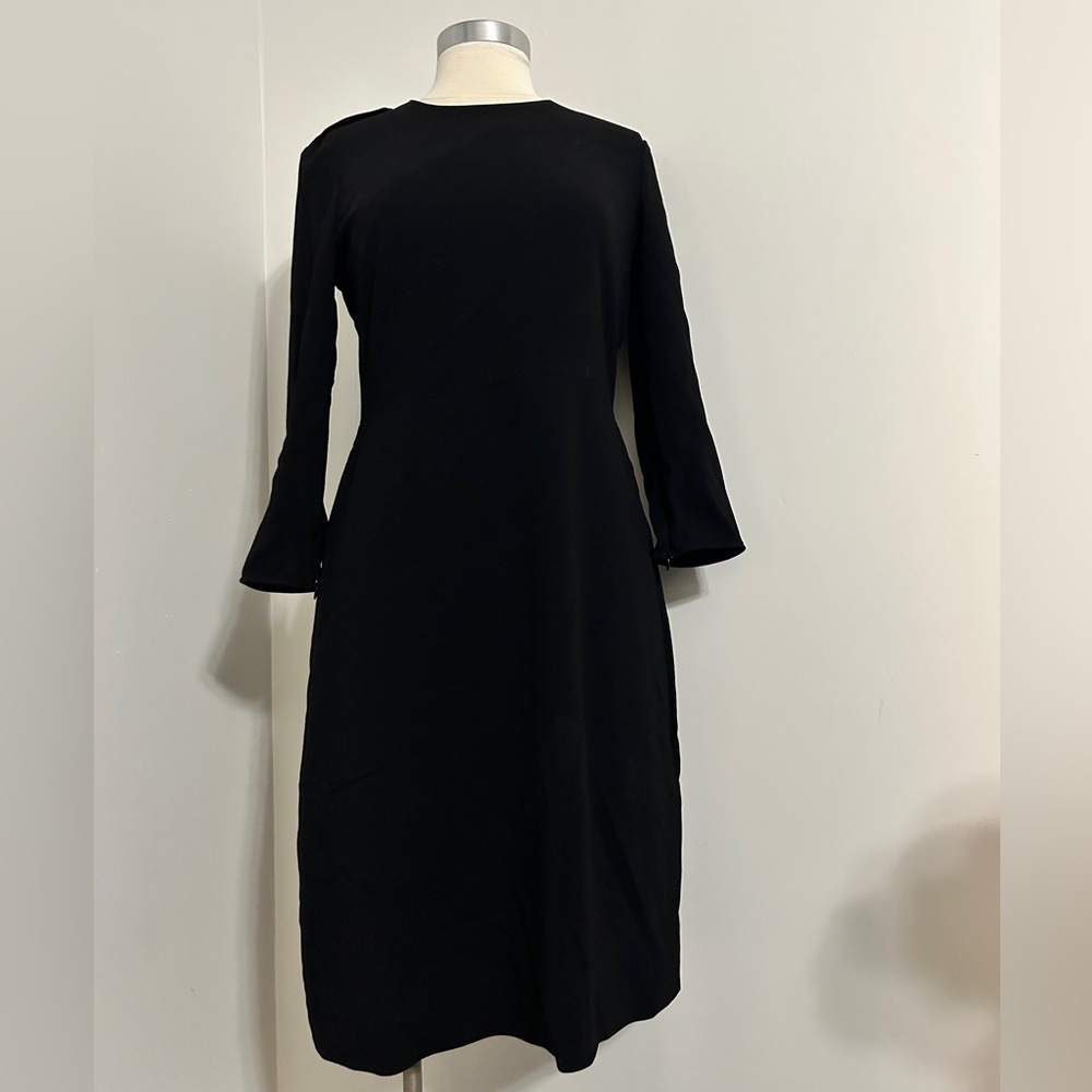 NWT Burberry Black Uniform Sheath Long Sleeve Dress